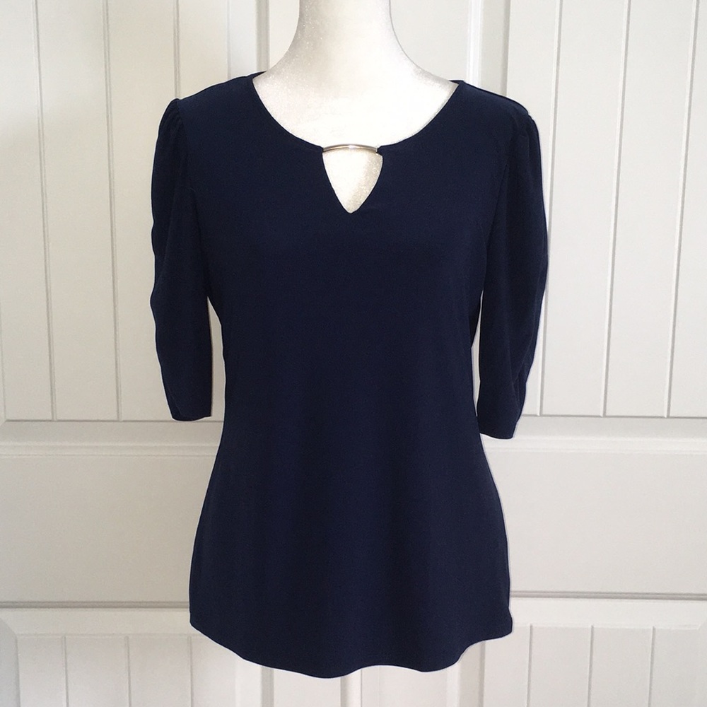 Dress Barn Navy Top Size Small